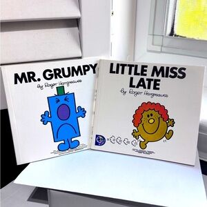 📚💫 Vintage Little Miss Late & Mr. Grumpy – Classic Roger Hargreaves Pair! 💫📚
